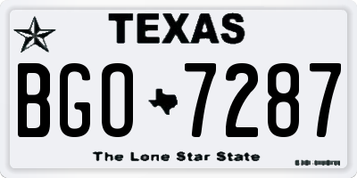 TX license plate BGO7287