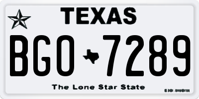 TX license plate BGO7289