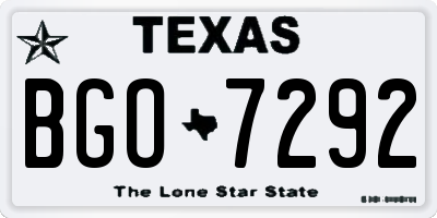 TX license plate BGO7292