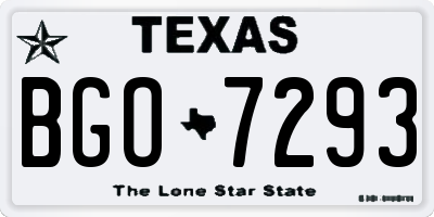TX license plate BGO7293