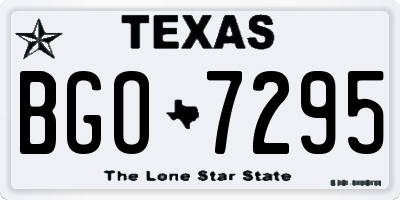 TX license plate BGO7295