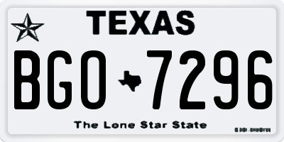 TX license plate BGO7296