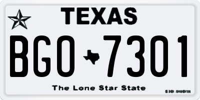 TX license plate BGO7301