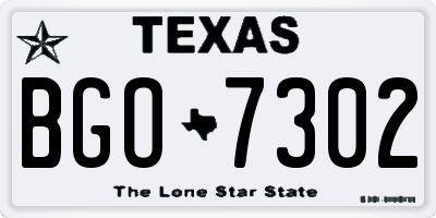 TX license plate BGO7302