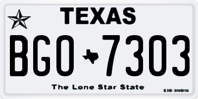 TX license plate BGO7303