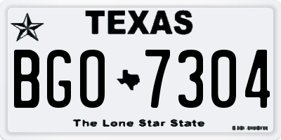 TX license plate BGO7304