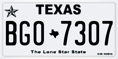TX license plate BGO7307