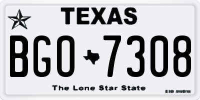 TX license plate BGO7308