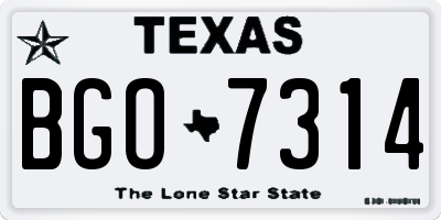 TX license plate BGO7314