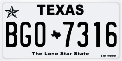 TX license plate BGO7316