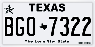 TX license plate BGO7322