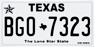 TX license plate BGO7323