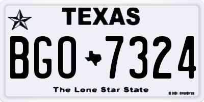 TX license plate BGO7324