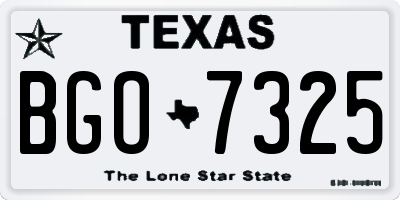 TX license plate BGO7325