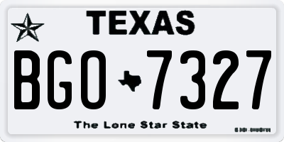 TX license plate BGO7327