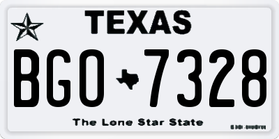 TX license plate BGO7328