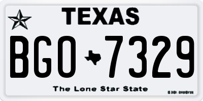 TX license plate BGO7329