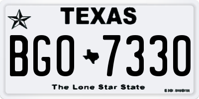 TX license plate BGO7330