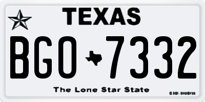 TX license plate BGO7332