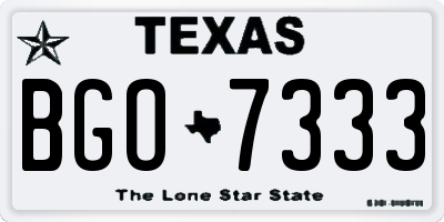 TX license plate BGO7333