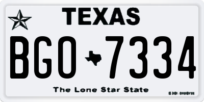 TX license plate BGO7334