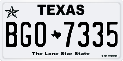 TX license plate BGO7335