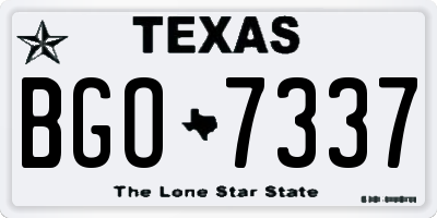 TX license plate BGO7337