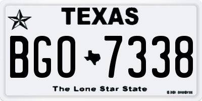 TX license plate BGO7338
