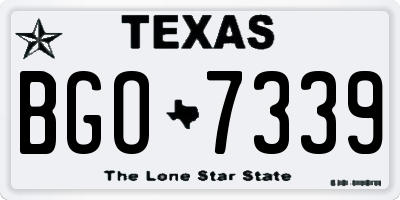 TX license plate BGO7339