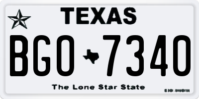 TX license plate BGO7340
