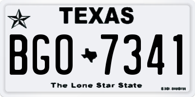 TX license plate BGO7341