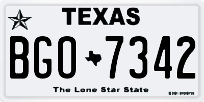 TX license plate BGO7342