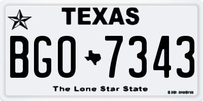 TX license plate BGO7343