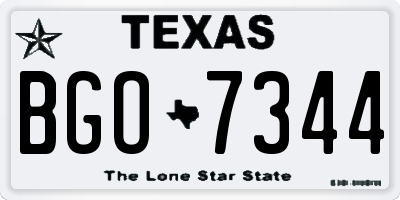 TX license plate BGO7344