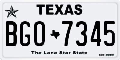 TX license plate BGO7345
