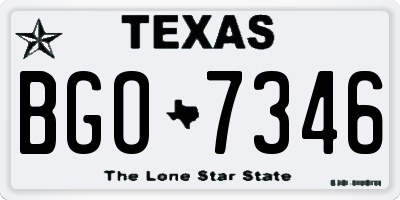 TX license plate BGO7346
