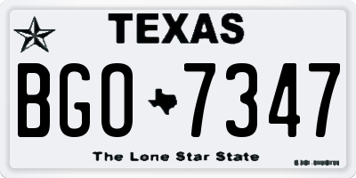 TX license plate BGO7347