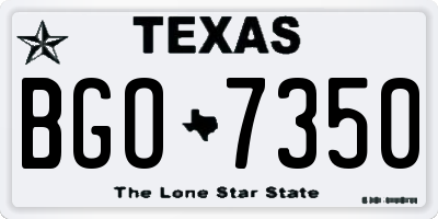 TX license plate BGO7350
