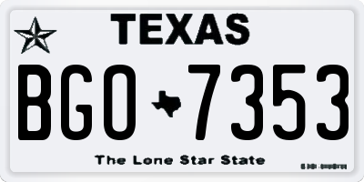 TX license plate BGO7353