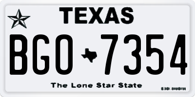 TX license plate BGO7354