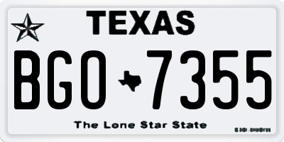 TX license plate BGO7355