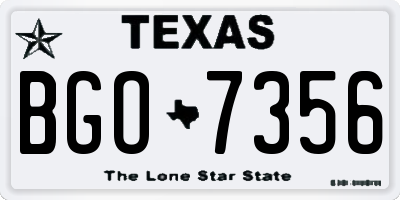 TX license plate BGO7356