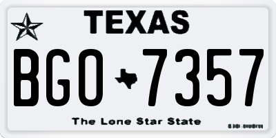 TX license plate BGO7357