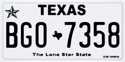 TX license plate BGO7358