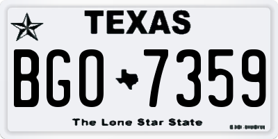 TX license plate BGO7359