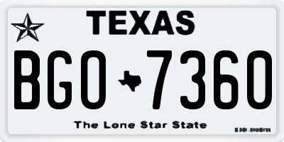 TX license plate BGO7360