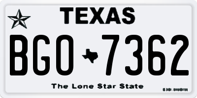 TX license plate BGO7362
