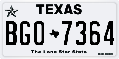 TX license plate BGO7364