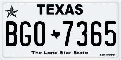 TX license plate BGO7365
