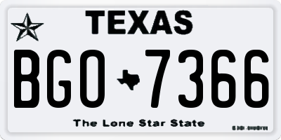 TX license plate BGO7366